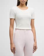 Image 2 of 6: Emporio Armani Puckered Scoop-Neck Jersey T-Shirt
