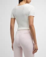 Image 4 of 6: Emporio Armani Puckered Scoop-Neck Jersey T-Shirt