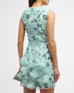 Image 4 of 6: HELSI Miranda Sequin Floral Applique Mini Dress