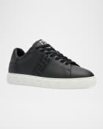 Image 5 of 6: Versace Men's La Greca Leather Low-Top Sneakers