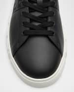 Image 4 of 6: Versace Men's La Greca Leather Low-Top Sneakers