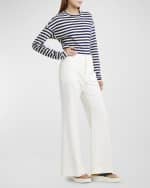 Image 5 of 6: Plan C Mid-Rise Straight-Leg Crepe Pants