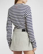Image 5 of 6: Plan C Riga Marinaio Striped Jersey Long-Sleeve Shirt