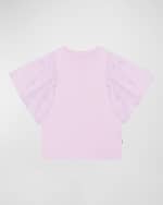 Image 1 of 5: Molo Girl's Ritza Combo Puff Sleeve T-Shirt, Size 4-6