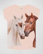 Image 1 of 2: Molo Girl's Ragnhilde Horse Graphic T-Shirt, Size 8-12