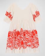 Image 2 of 7: Molo Girl's Camilo Floral-Print Dress, Size 7-14