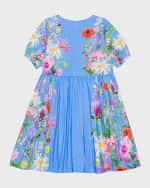 Image 3 of 6: Molo Girl's Casey Floral-Print Dress, Size 3T-6
