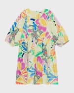 Image 2 of 3: Molo Girl's Caio Floral-Print Dress, Size 7-14