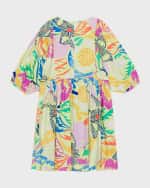 Image 3 of 3: Molo Girl's Caio Floral-Print Dress, Size 7-14