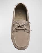 Image 5 of 5: Brunello Cucinelli Suede Metallic Slip-On Driver Loafers