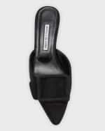Image 4 of 6: Manolo Blahnik Maysale Suede Buckle Mules
