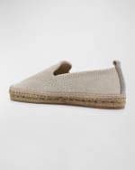 Image 3 of 6: Brunello Cucinelli Metallic Knit Espadrille Loafers