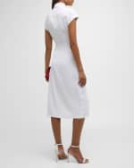 Image 3 of 5: Giorgio Armani Silk Wrap Midi Dress wIth Tie Detail