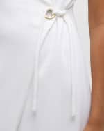 Image 5 of 5: Giorgio Armani Silk Wrap Midi Dress wIth Tie Detail