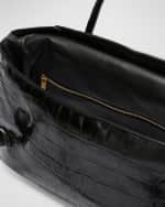 Image 3 of 4: Jil Sander Medium Knot Croc-Print Shoulder Bag