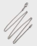 Image 4 of 4: Konstantino Men's Sterling Silver Rolo Chain Necklace