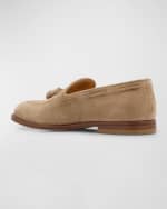 Image 3 of 6: Brunello Cucinelli Men's Suede Tassel Loafers