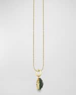 Image 2 of 2: Sydney Evan 14K Gold Puffy Evil Eye Charm Necklace with Diamonds and Emeralds