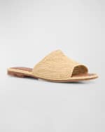 Image 5 of 6: Carrie Forbes Linea Flat Raffia Sandals