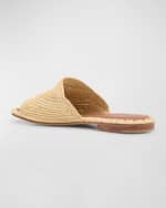 Image 3 of 6: Carrie Forbes Linea Flat Raffia Sandals