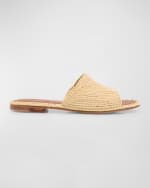 Image 1 of 6: Carrie Forbes Linea Flat Raffia Sandals