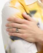 Image 2 of 6: Alexander McQueen Men's Seal Logo Chain Ring