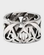 Image 1 of 6: Alexander McQueen Men's Seal Logo Chain Ring