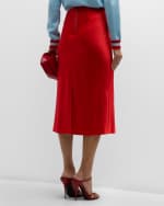 Image 4 of 6: Alice + Olivia Maeve Satin Slip Skirt