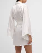 Image 4 of 6: Kiki De Montparnasse Fringe-Trim Silk Mini Kimono Robe