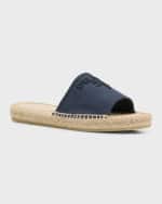 Image 5 of 6: Prada Embroidered Linen Espadrille Sandals