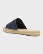 Image 3 of 6: Prada Embroidered Linen Espadrille Sandals