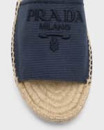 Image 4 of 6: Prada Embroidered Linen Espadrille Sandals