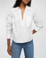 Image 4 of 5: Veronica Beard Khai V-Neck Long Sleeve Top