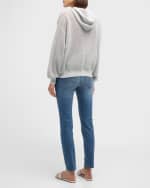 Image 3 of 6: Brunello Cucinelli Cotton Lame Perforated Zip-Up Hoodie