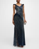 Image 5 of 6: Gaurav Gupta Beaded Gown with Structured Draping