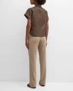 Image 3 of 6: Brunello Cucinelli Cotton Crepe Double Twill Straight-Leg Pants