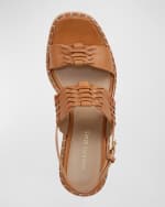Image 4 of 4: Veronica Beard Riya Woven Leather Wedge Espadrilles