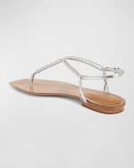 Image 2 of 4: Veronica Beard Amelia Metallic Thong Slingback Sandals