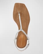 Image 4 of 4: Veronica Beard Amelia Metallic Thong Slingback Sandals