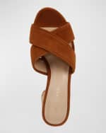 Image 4 of 4: Veronica Beard Dory Suede Crisscross Sandals