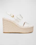 Image 1 of 4: Veronica Beard Riya Woven Leather Wedge Espadrilles