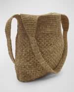 Image 4 of 6: Isabel Marant Medium Logo Raffia Shoulder Bag