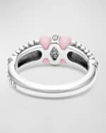 Image 3 of 5: LAGOS Sterling Silver Pink Caviar Diamond Small 1 Link Ring