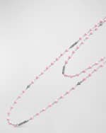 Image 5 of 5: LAGOS Sterling Silver Caviar Icon Pink Ceramic 4mm Chain Necklace, 34"L