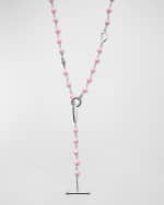 Image 3 of 5: LAGOS Sterling Silver Caviar Icon Pink Ceramic 4mm Chain Necklace, 16-18"L