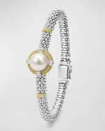 Image 4 of 5: LAGOS Sterling Silver and 18K Luna Pearl Lux Center with 4 Diamond Rope Bracelet