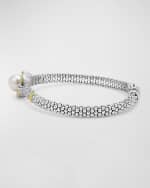 Image 3 of 5: LAGOS Sterling Silver and 18K Luna Pearl Lux Center with 4 Diamond Rope Bracelet
