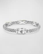 Image 3 of 5: LAGOS Sterling Silver and 18K Embrace Diamond Pave Rope Bracelet