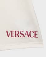 Image 3 of 3: Versace Girl's Barocco-Print Poplin and Jersey T-Shirt, Size 6M-3
