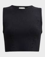 Image 2 of 7: Loulou Studio Chace Cropped Knit Tank Top
